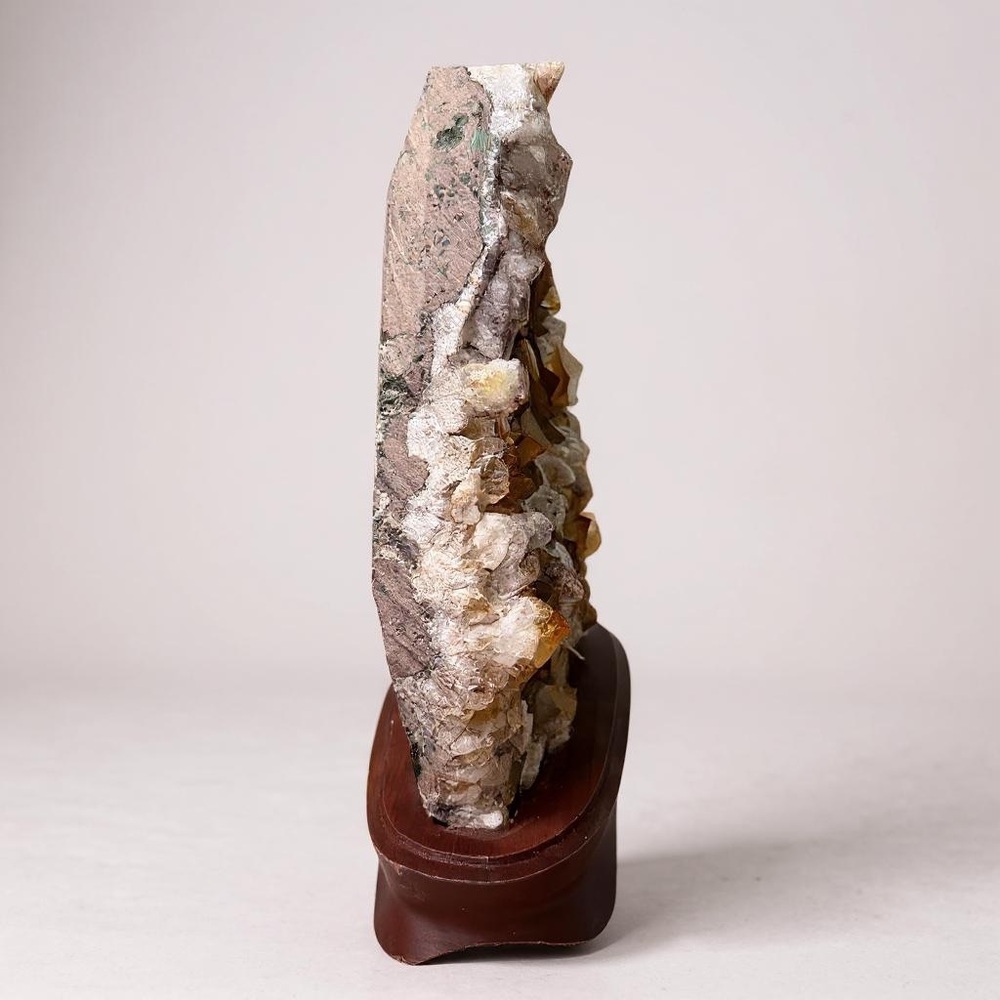 PRICE IS FIRM - Natural Citrine Accent Piece with Custom Wooden Base - Picture 5 of 12